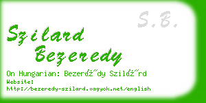 szilard bezeredy business card